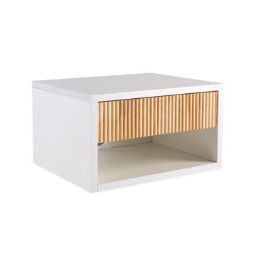 Elise 15.71" Classic Contemporary Floating Wall Mounted Nightstand with Soft-Close Tambour Drawer and Cable Hole - JONATHAN Y